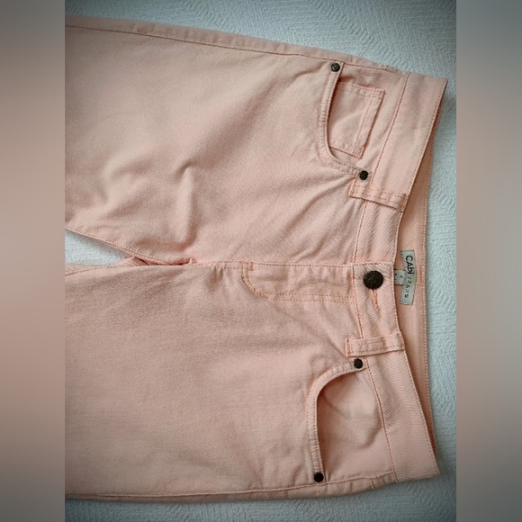 Brand New CAbi "Creamsicle" Cropped Jeans #329, Peach Color Mid Rise, Size 6 - Picture 7 of 14